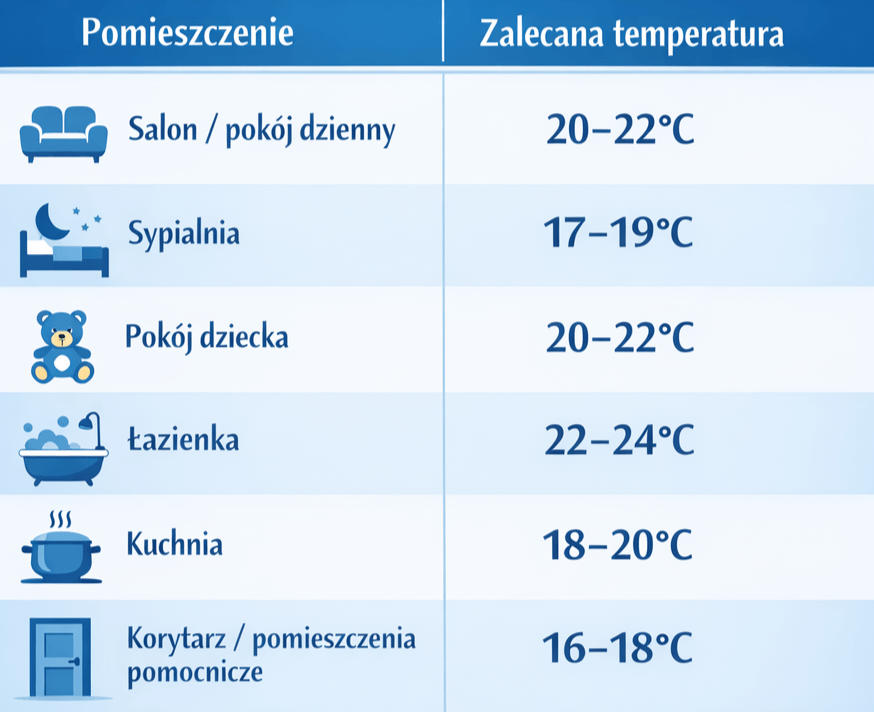 optymalna temperatura w domu